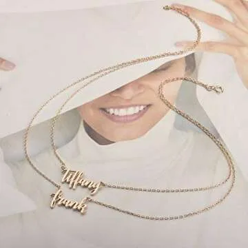 Personalized Layered Name Necklace - 18K Gold Plated Gift