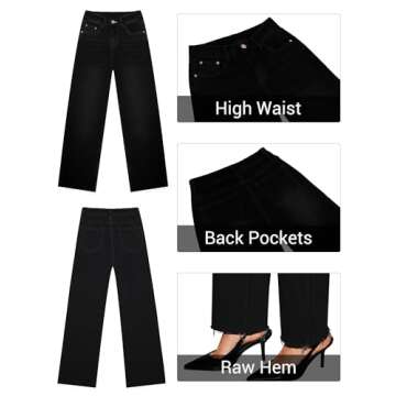 Yewfirm Black High Waisted Jeans for Women - Stylish & Comfy