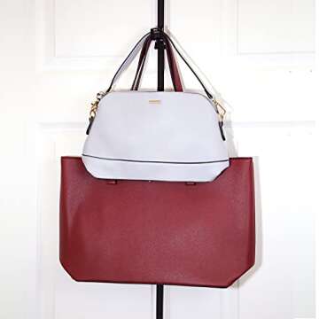 Perfect Curve Over-The-Door Handbag and Purse Organizer for 18 Handbags or Purses. Black.