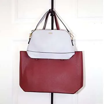 Perfect Curve Over-The-Door Handbag and Purse Organizer for 18 Handbags or Purses. Black.