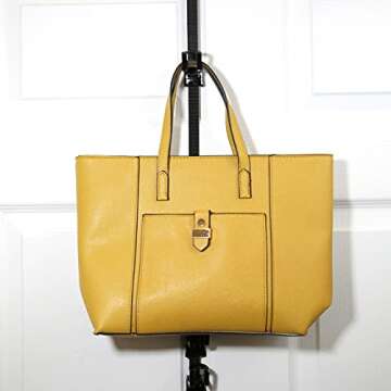 Perfect Curve Over-The-Door Handbag and Purse Organizer for 18 Handbags or Purses. Black.