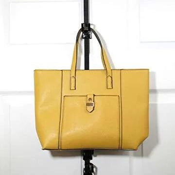 Perfect Curve Over-The-Door Handbag and Purse Organizer for 18 Handbags or Purses. Black.