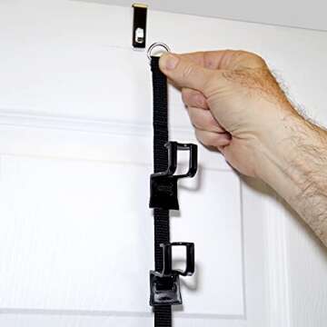 Perfect Curve Over-The-Door Handbag and Purse Organizer for 18 Handbags or Purses. Black.