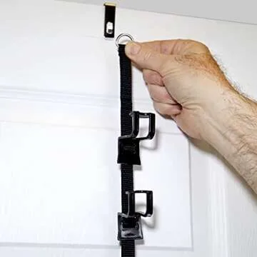 Perfect Curve Over-The-Door Handbag and Purse Organizer for 18 Handbags or Purses. Black.