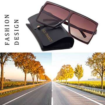 Trendy Retro Oversized Square Sunglasses with UV400 Protection