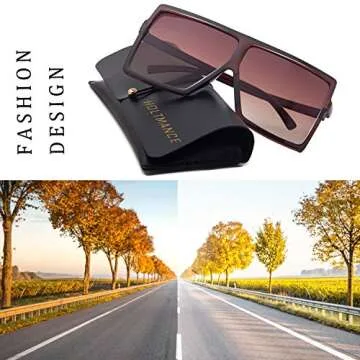 Trendy Retro Oversized Square Sunglasses with UV400 Protection