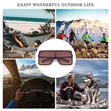 Trendy Retro Oversized Square Sunglasses with UV400 Protection