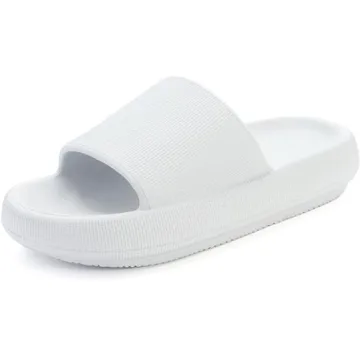 BRONAX Slides for Women and Men - Summer Slip On Pillow Slippers - Comfy Cushioned Thick Sole 40-41 ...