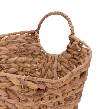 Tall Water Hyacinth Wicker Basket with Handles | Stylish Storage