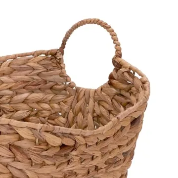 Tall Water Hyacinth Wicker Basket with Handles | Stylish Storage