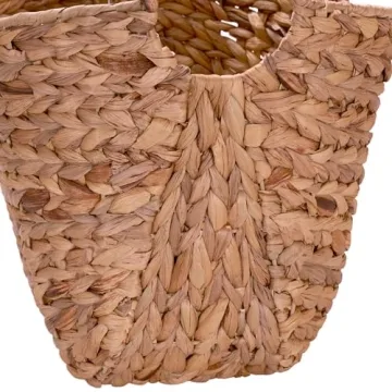 Tall Water Hyacinth Wicker Basket with Handles | Stylish Storage