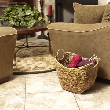 Tall Water Hyacinth Wicker Basket with Handles | Stylish Storage