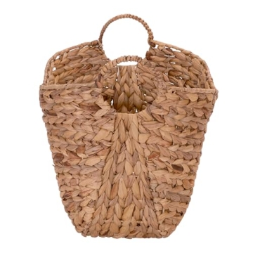 Tall Water Hyacinth Wicker Basket with Handles | Stylish Storage
