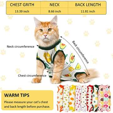 8 Pcs Cat Surgical Recovery Suit Kitten Surgery Full Bodysuit Breathable Cat Bodysuit Alternative Ca...