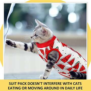 8 Pcs Cat Surgical Recovery Suit Kitten Surgery Full Bodysuit Breathable Cat Bodysuit Alternative Cat Wound Cover Cat Surgical Suit for Kitten Pet Abdominal Wounds Anti Licking Skin Diseases, 8 Styles