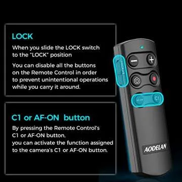 Wireless Remote Shutter Release for Sony ZV-E10, ZV-1, A7III, A7IV, a6400, a6100, a6600, a7C, fx3, a7M3, a7M4, a7RM3, a7RM4, a7SM3, a9, a9M2, RX0M2, RX100M7