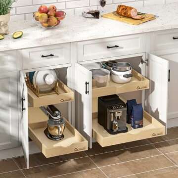 WelFurGeer Soft Close Pull Out Drawers for Cabinets, 20" W x 22" D Pull Out Cabinet Drawer with Heav...