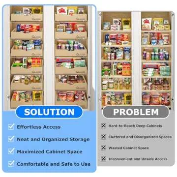 WelFurGeer Soft Close Pull Out Cabinets Organization