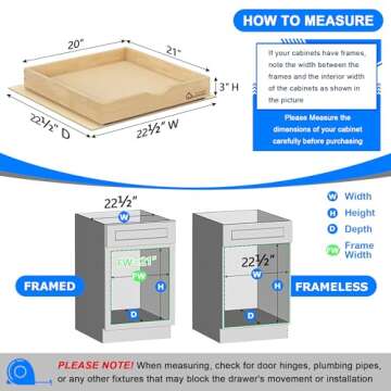WelFurGeer Soft Close Pull Out Cabinets Organization