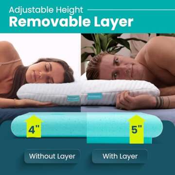 BLISSBURY Ear Pillow with Ear Hole for Sleeping with Sore Ear Pain | Ear Piercing Pillow | Adjustable Memory Foam Pillow with Holes for chondrodermatitis CNH | Piercing Pillow for Side Sleepers