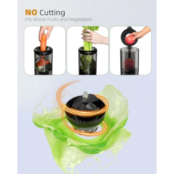 TUUMIIST Cold Press Juicer Easy To Clean With Large Feed Chute