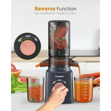 TUUMIIST Cold Press Juicer Easy To Clean With Large Feed Chute