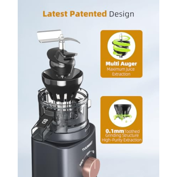 TUUMIIST Cold Press Juicer Easy To Clean With Large Feed Chute