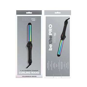 INFINITIPRO BY CONAIR Rainbow Titanium 1 1/4-inch Curling Wand, Straight wand produces flawless waves