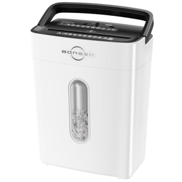 BONSEN White Paper Shredder - 8-Sheet Cross-Cut Shredding Solution for Home & Office
