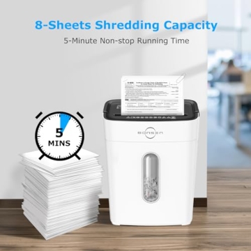 BONSEN 8-Sheet Cross-Cut Home Office Shredder