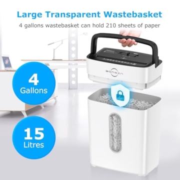 BONSEN 8-Sheet Cross-Cut Home Office Shredder