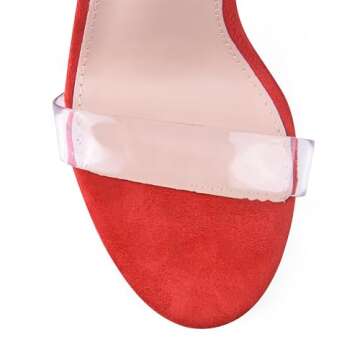 GENSHUO Rhinestone Strappy Chunky Sandals for Women