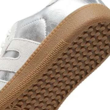 DREAM PAIRS Women's Tennis Sneakers Walking Nia Flat Low-Top Casual Lace-Up Comfortable Fashion Sneakers Shoes.,Size 7.5,Silver,SDFN2442W