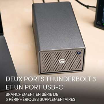 SanDisk Professional 12TB G-RAID 2, Enterprise-Class 2-Bay Desktop Drive, 7200RPM Ultrastar Drive Inside, Thunderbolt 3, USB-C, HDMI Port, Hardware RAID