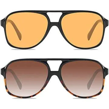 YDAOWKN Retro Aviator Sunglasses for All Styles