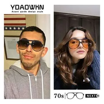 YDAOWKN Retro Aviator Sunglasses for All Styles