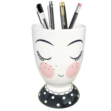 Beitewei Makeup Brush Holder - Chic Ceramic Organizer