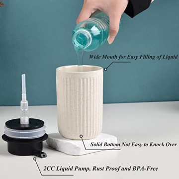 BosilunLife 12oz Ceramic Soap Dispenser for Kitchen & Bathroom