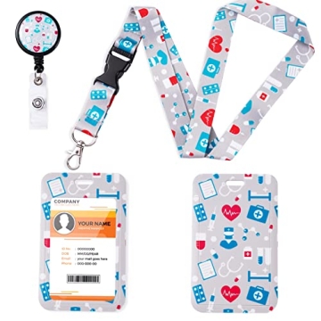 Nurse Lanyard with ID Badge Holder & Retractable Clip - Perfect Medical Card Accessory