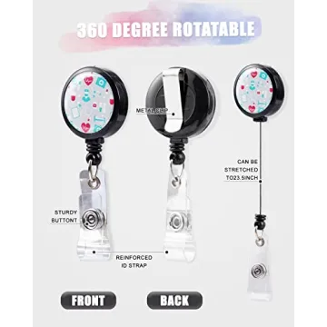 Nurse ID Badge Lanyard with Retractable Clip