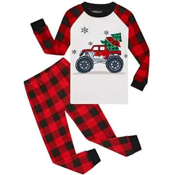 Demifill Kids Cotton Pajamas Christmas Trees & Monster Cars, 24months