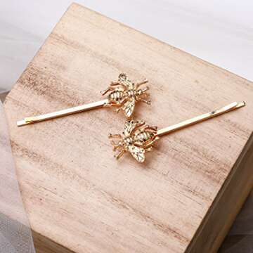 Jovono Bee Barrettes Gold Honeybee Bobby Pins for Women and Girls