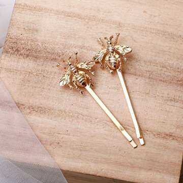 Jovono Bee Barrettes Gold Honeybee Bobby Pins for Women and Girls