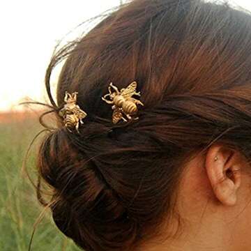 Jovono Bee Barrettes Gold Honeybee Bobby Pins for Women and Girls