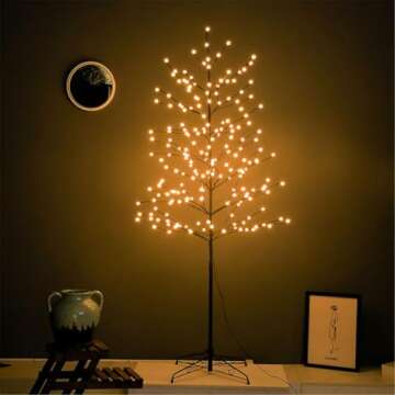 Leruckdite LED Tree Ball Light 6FT 208L Warm White Artificial Light Christmas Tree Light Decoration for for Bedroom Indoor Outdoor Home Festival Party Wedding Christmas