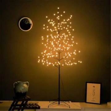Leruckdite LED Tree Ball Light 6FT 208L Warm White Artificial Light Christmas Tree Light Decoration for for Bedroom Indoor Outdoor Home Festival Party Wedding Christmas
