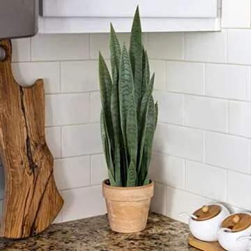 Worth Garden 3ft Lifelike Snake Plant for Indoor Decor