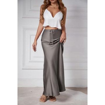 Skrimory Satin Maxi Skirt - Elegant & Versatile Women's Wear