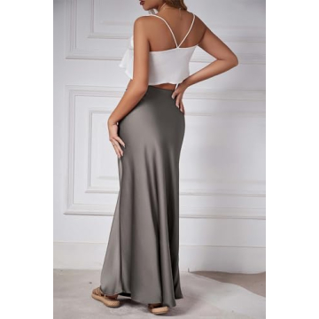 Skrimory Satin Maxi Skirt - Elegant & Versatile Women's Wear