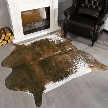 Keeko Faux Cowhide Rug Stylish Non-Slip Indoor Rug